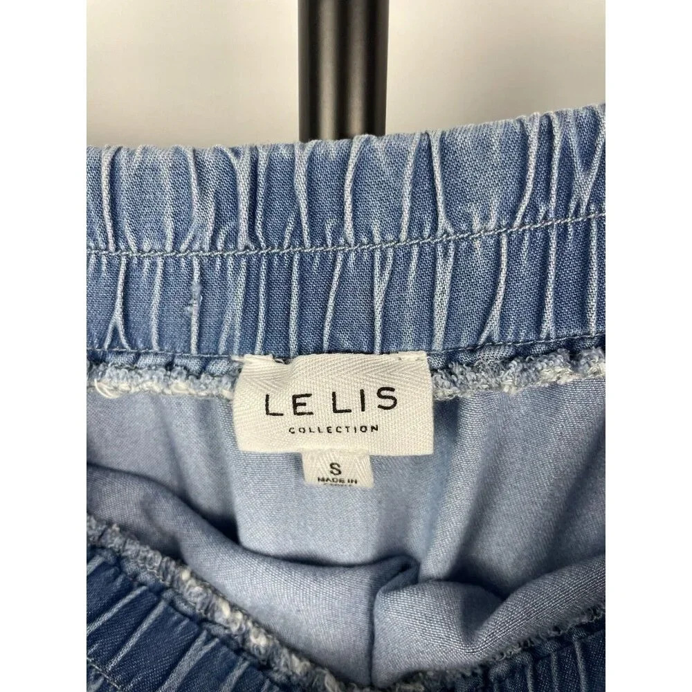 Le Lis Blue Chambray 100% Tencel Strapless Cargo Romper Size S‎ - Picture 6 of 7